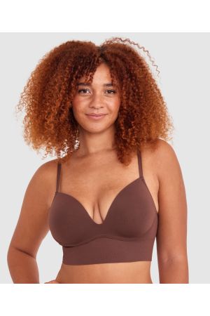 Base Layers Long Line Push Up Bra - Nude 6