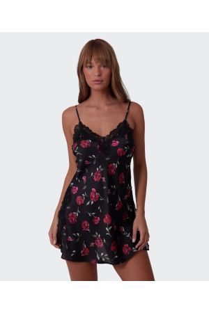 Bethany Slip - Print Floral/Black