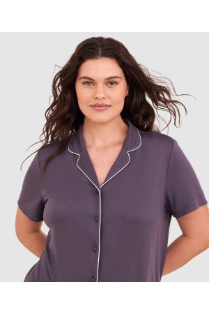 Emilia Short Sleeve Top - Dark Grey