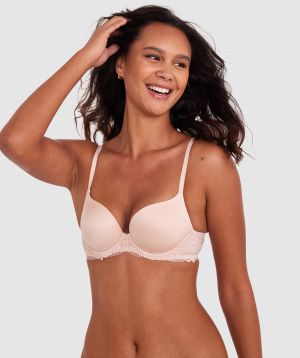 Body Bliss Lace Contour Plunge Bra - Blush Pink