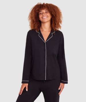 Emilia Long Sleeve Top - Black/White