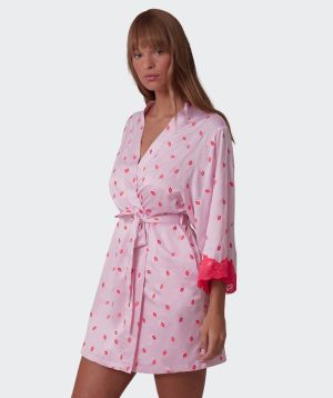 Angelica Kisses Short Wrap - Print/Pink